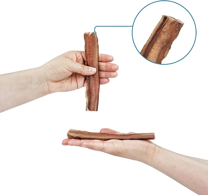 GigaBite Single Ingredient All Natural Free Range Bully Treats and Chews - Bully Sticks/Bladder Sticks/Beef Esophagus by Best Pet Supplies - Esophagus Sticks (6 Inch), Pack of 40