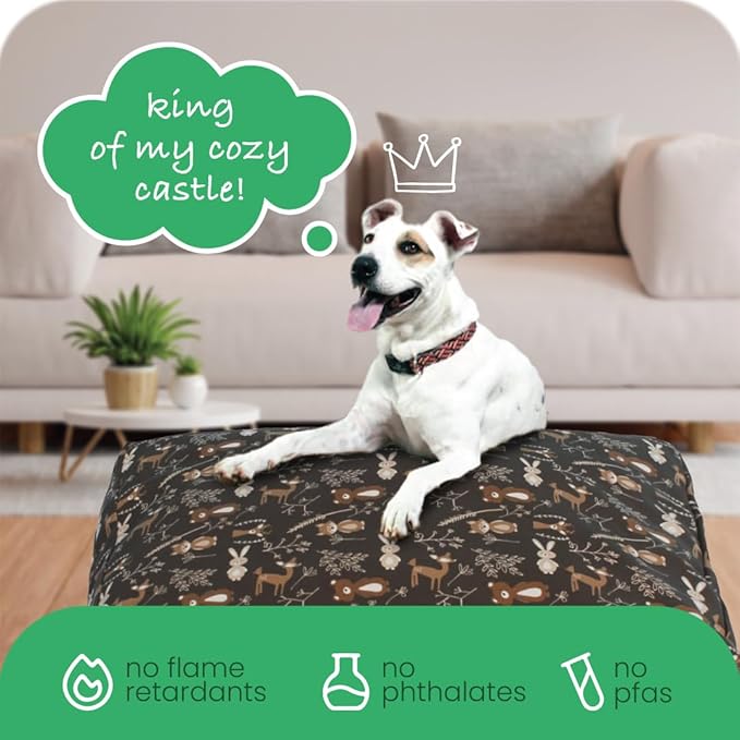 Molly Mutt Small Dog Bed Cover - Gorgeous Beasts Print - Measures 22”X27”X5’’ - 100% Cotton - Durable - Breathable - Sustainable - Machine Washable Dog Bed Cover (Dd72a)