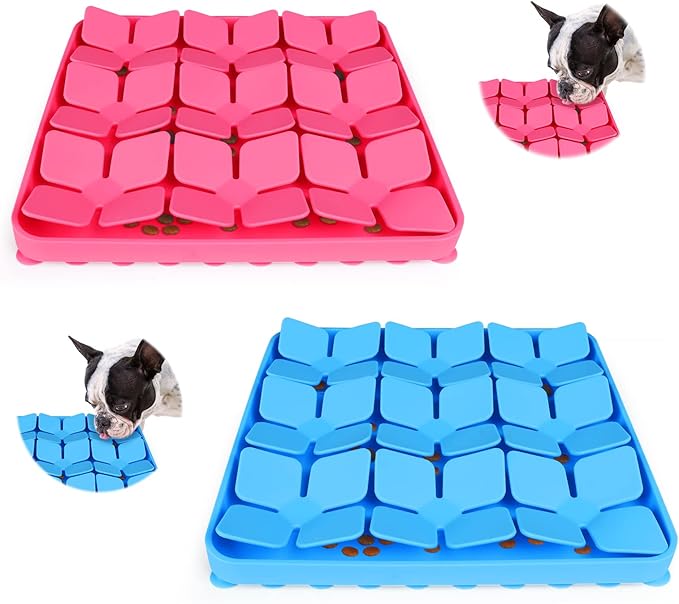 2 Pack Snuffle Mat for Dogs,Silicone Interactive Dog Mat No Hurt for Dog's Nose for Smell Training and Slow Eating,Encourages Natural Foraging Skills and Stress Relief for Dog Mental Stimulation Toys