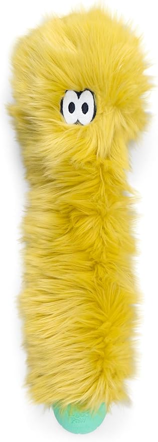 WEST PAW Rowdies Sven Durable Plush Dog Toy with HardyTex Reinforced Seams Squeaker - Soft Plush Exterior Hand Sewn by Skilled Artisans and Made in USA for Dogs - Citrus