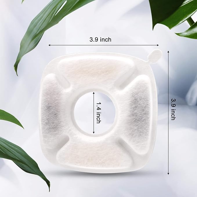 Pet Fountain Filters Compatible with 95Oz/2.8L Dog Water Fountain(4 Carbon Filters+4 Sponge Filters)
