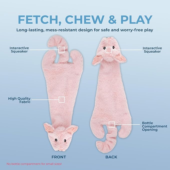 Best Pet Supplies Squeaky Dog Toys with Soft Durable Fabric for Small, Medium and Large Pets Interactive Toy for Indoor Play, Supports Active Biting and Play - Pig, Small