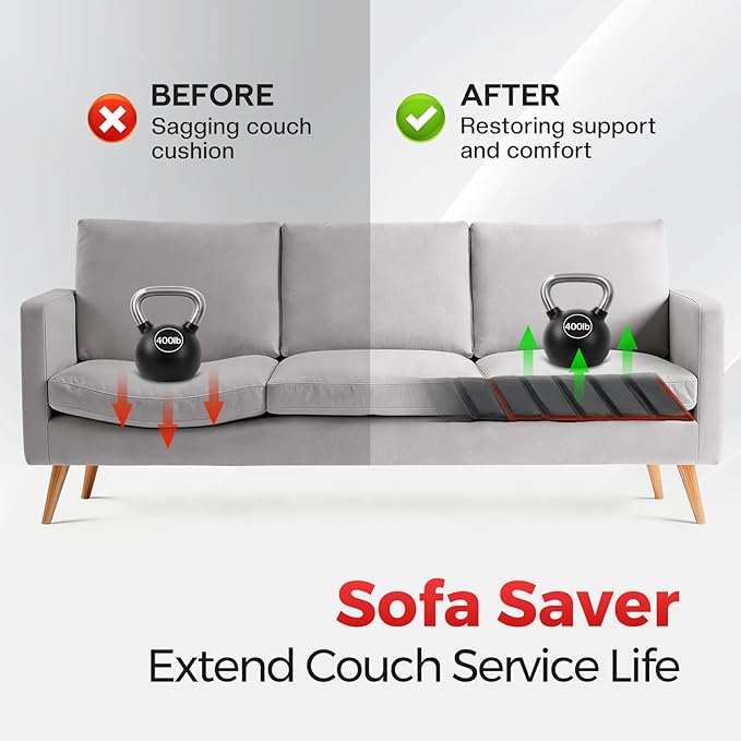 Comfyanno Couch Cushion Support Board, Repairs Sagging Loveseat Sofa, Ready to Use, 21.5" x 54", Heavy-Duty Solid Wood Board, Safe Corner, Sinking Couch & Sofa Fix Saver