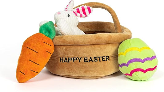 Midlee Hide a Toy Easter Basket Dog Toy