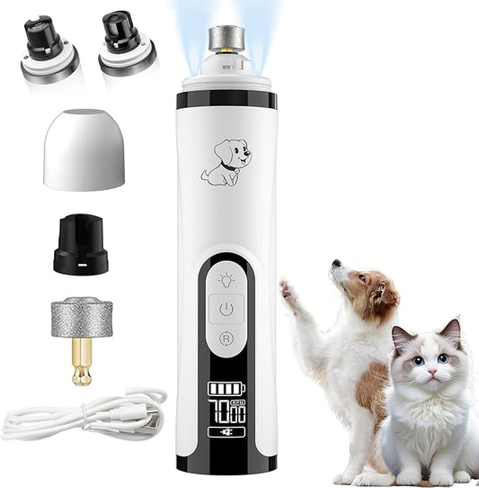New Upgraded Silent Dog Nail Grinder, Cordless Grooming Pro Nail Grinder with 3 Adjustable Speeds &Dual Led Light, Painless Paws Grooming for Small Medium Large Dogs & Cats (M5)