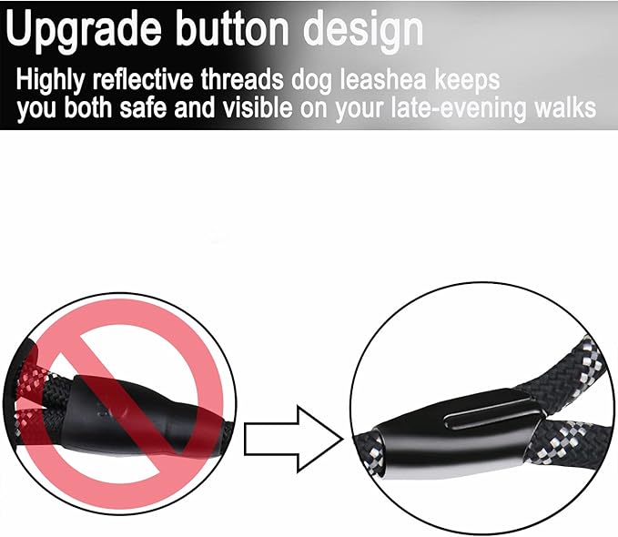 Dog Leash, 5 FT Heavy Duty Dog Leashes, Durable Premium Quality Strong Training Rope Slip Leash with Comfortable Padded Handle and Highly Reflective Threads for Small Medium and Large Dogs