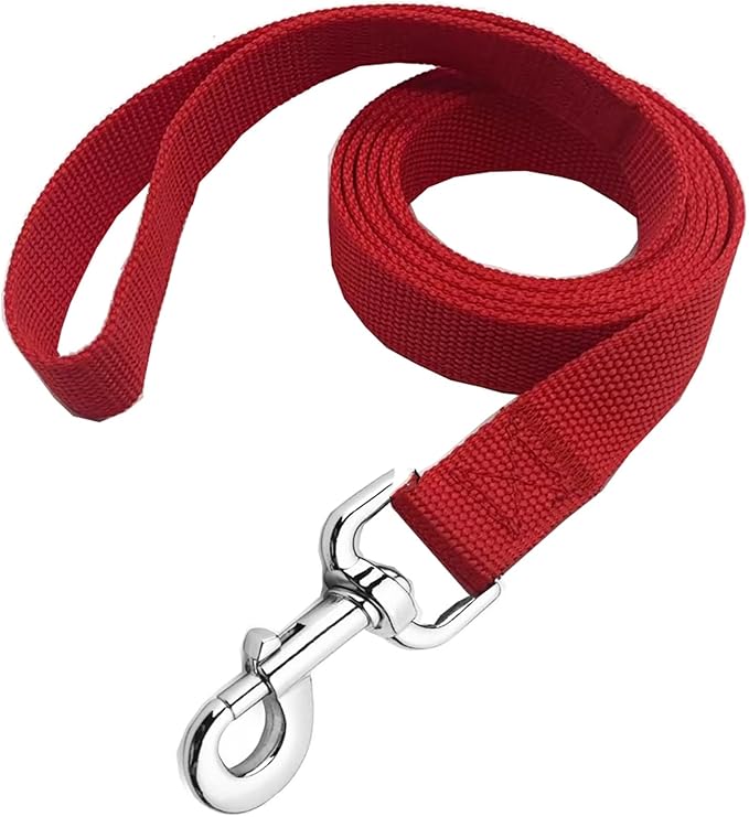 Strong Nylon Dog Leash, 4FT/ 5 FT/ 6FT Dog Leashes for Medium Large Dogs(4FT, Red)