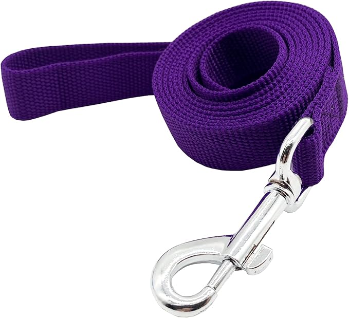 Nylon Dog Training Leash, Traction Rope, 4Ft /5 Foot /6 Feet Long, 5/8 inch 3/4 Inch 1 Inch Wide, for Small and Medium Dogs (3/4'' x 4 F, Purple)