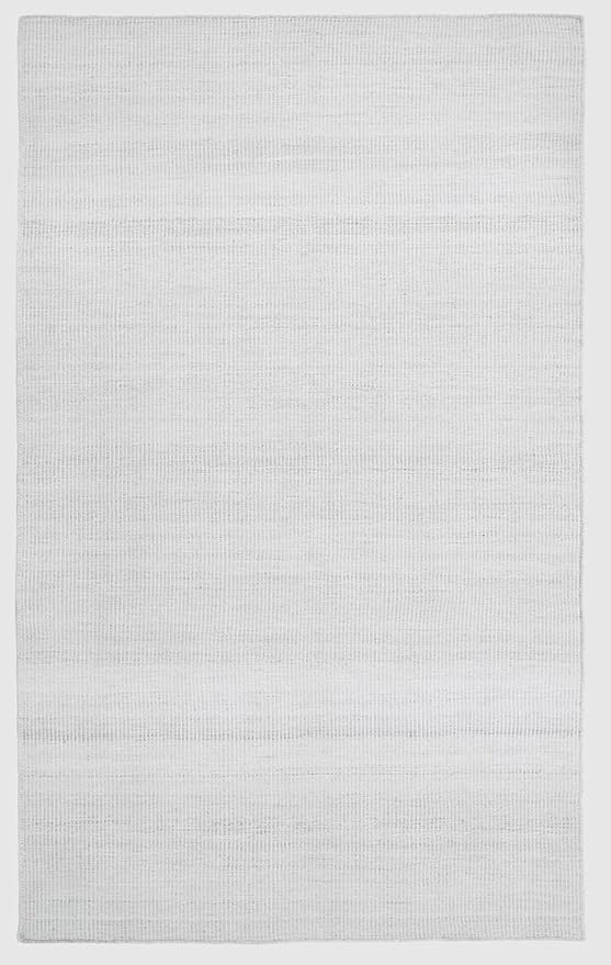 Fab Habitat Machine Washable Area Rug - Hand Woven, Stain Resistant, Pet Friendly - Premium Recycled Polyester Yarn - Solid - Kitchen, Bathroom, Laundry Room - Alford - Silver - 3 x 5 ft