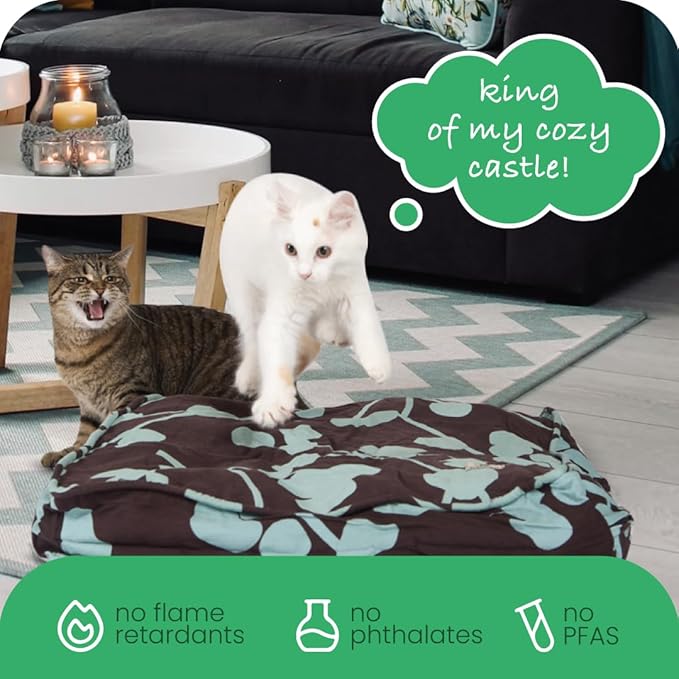 Molly Mutt Medium To Large Dog Bed Cover - Your Hand In Mine Print - Measures 27”X36”X5’’ - 100% Cotton - Durable - Breathable - Sustainable - Machine Washable Dog Bed Cover