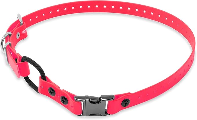 Educator Quick Snap Bungee Dog Collar, Biothane Waterproof & Odorproof, Easy Connect Clasp & D-Ring, Comfort Loop, Trim to Fit, 3/4-Inch, Pink – Fits ME-300, ET-300/400, EZ-900, PE-900, PG-300