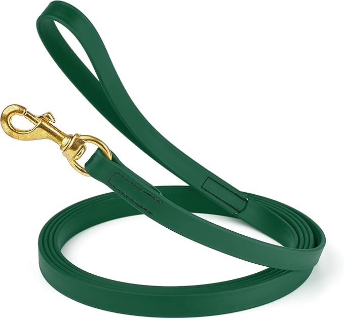 Viper Biothane K9 Working Dog Leash Waterproof Lead for Tracking Training Schutzhund Odor-Proof Long Line with Solid Brass Snap for Puppy Medium and Large Dogs, 33ft Hunter Green