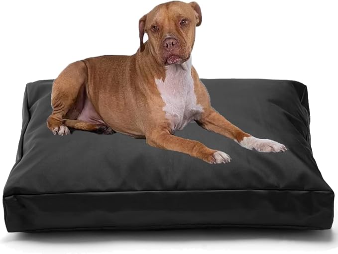 Replacement Dog Bed Cover,Heavy Duty Waterproof Removable 44" L x 32" W x 4" H Reusable Dog Bed Covers with Zipper-Cover Only