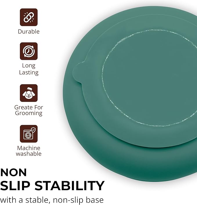 Slow Feeder Dog Bowls, Dishwasher Safe, Non-Slip Base, BPA-Free Slow Eating Dog Bowl (Sage, 2-Pack)