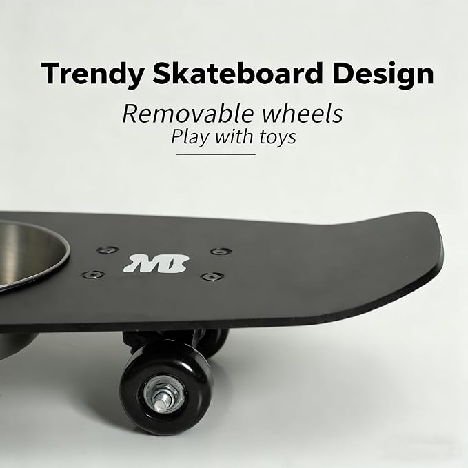 Dog Bowls Water and Food Cat Bowl Stainless Steel Bowl Pet Feeder Bowls for Medium Dogs and Cats Puppies, Black