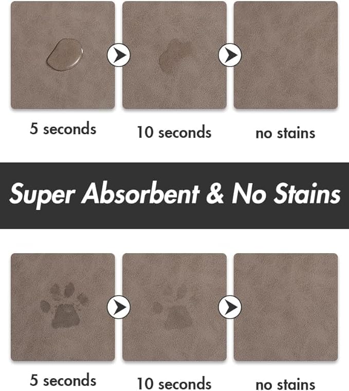 Absorbent Dog Food Mat-Cat Mat for Food and Water Bowl, Quick Dry Pet Food Mat, No Stains Dog Feeding mat, Pet Accessories Pet Supplies Mat-Cat Water Bowl Mat for Messy Drinkers