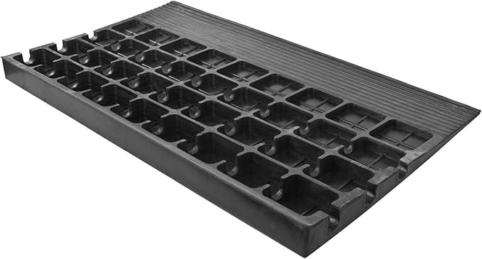 Silver Spring 3" High Rubber 3-Channel Threshold Ramp 600 lb. Weight Capacity for Wheelchairs, Mobility Scooters, and Power Chairs, with Slip-Resistant Surface - DH-UP-83