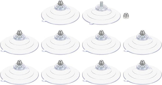 uxcell 10 Packs Clear PVC & Zinc Alloy Suction Cups, 60mm/2.4" Dia, M5 x 8mm Screw, Glass, Metal, Tile, Plastic, Kitchen, Bathroom, Door, Window