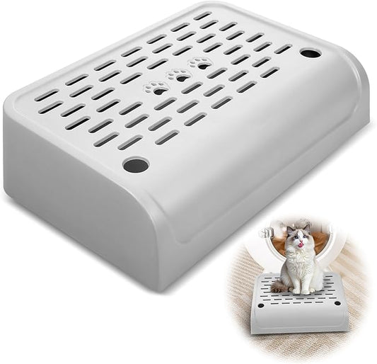 Litter Box Steps for Cats, Easy Clean Cat Litter Box Ramp for Older Cats & Kitten, Anti-Tracking Cat Step Pedal Stool with Filter Function 11.8x8.7x3.9in(Gray)