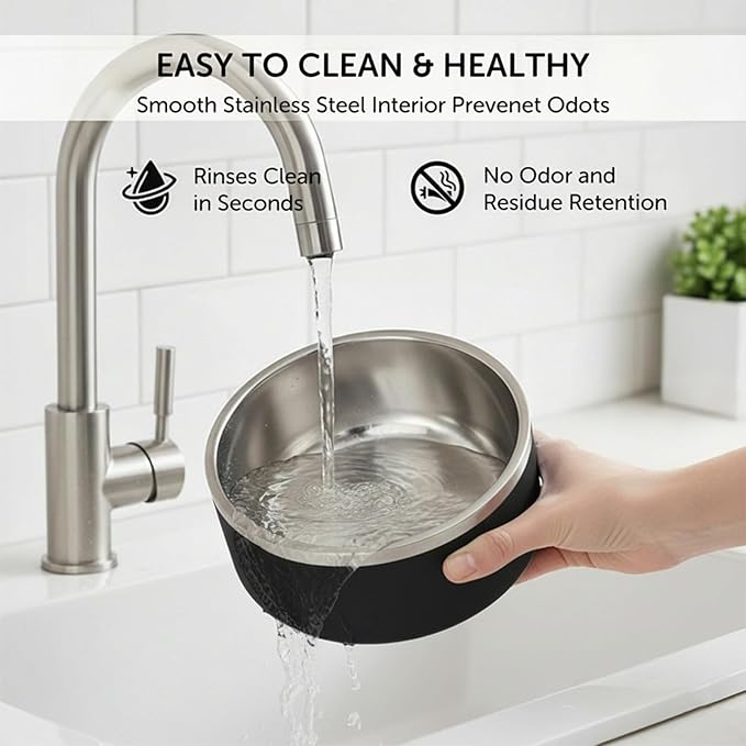 Dog Bowls, Stainless Steel Dog Food and Water Bowl for Small to Large Breed, Anti-Slip, Dishwasher Safer, Rust-Resistant, Easy to Clean, Weighted Durable Metal Bowl (Black, 40 oz)