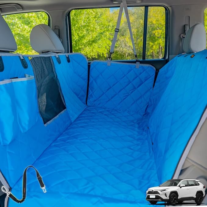 iBuddy Dog Seat Cover for SUV and Small Truck, Waterproof Car Hammock Heavy Duty Back Seat Cover for Dog with Mesh Window Durable Scratchproof Pet Car Seat Protector for Rav4 CR-V Jeeps