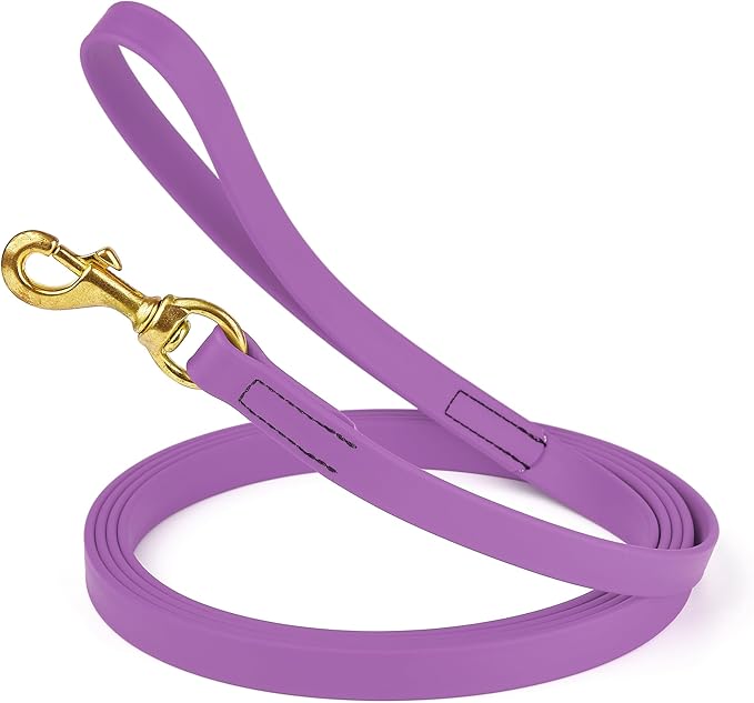 Viper Biothane K9 Working Dog Leash Waterproof Lead for Tracking Training Schutzhund Odor-Proof Long Line with Solid Brass Snap for Puppy Medium and Large Dogs, 15ft Amethyst Purple