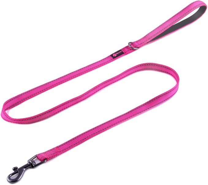 Max & Neo Small Dog reflective Nylon Dog Leash - Donate a Leash to Rescue with Every Sale 6x5/8 inch Pink