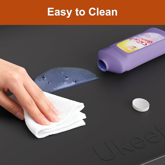 22" x 19" Extra Thick Waterproof Silicone Mat with Raised Edge, Under Sink Mat for Kitchen & Bathroom, Kitchen Cabinet Liner, Multi-Purpose for Storage & Protection, Black