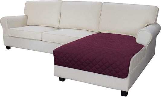 Easy-Going Sectional Couch Covers for Dogs L Shape Sofa Cover Reversible Sofa Slipcover Chaise Lounge Cover Furniture Protector Cover for Pets Dog Cat (42 x 68 inches, Wine/Wine)
