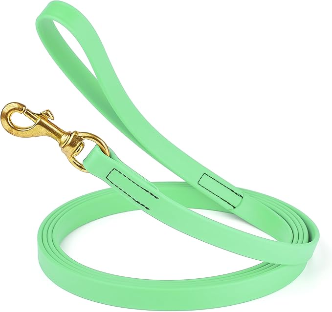 Viper Biothane K9 Working Dog Leash Waterproof Lead for Tracking Training Schutzhund Odor-Proof Long Line with Solid Brass Snap for Puppy Medium and Large Dogs, 33ft Sea Foam Green