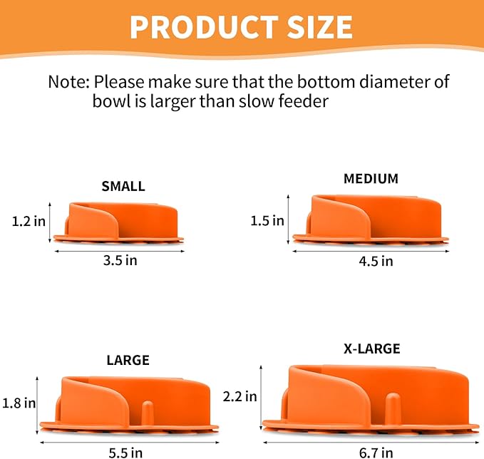 Slow Feeder Dog Bowls Insert, Animire Soft Silicone Slow Eating Dog Food Bowl for Small, Medium and Large Dogs, Compatible with Regular and Elevated Bowls