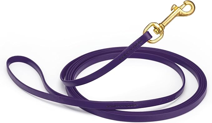 Viper Biothane K9 Working Dog Leash Waterproof Lead for Tracking Training Schutzhund Odor-Proof Long Line with Solid Brass Snap for Puppy Medium and Large Dogs, 10ft Violet Purple