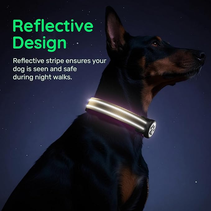 Airtag Dog Collar, Reflective Ultra-Durable Nylon Padded with QR Code Buckle & IP68 Waterproof Air Tag Holder Compatible for Apple AirTag, Comfortable for Small Medium Large Dogs(Brown,L)
