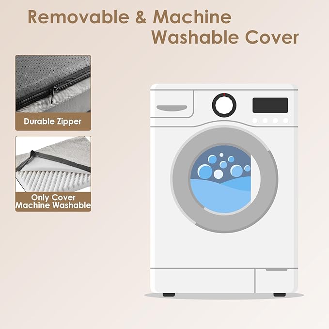 EHEYCIGA Orthopedic XXL Dog Beds for Jumbo Dogs with Removable Washable Cover for Crate, Beige, 47x29