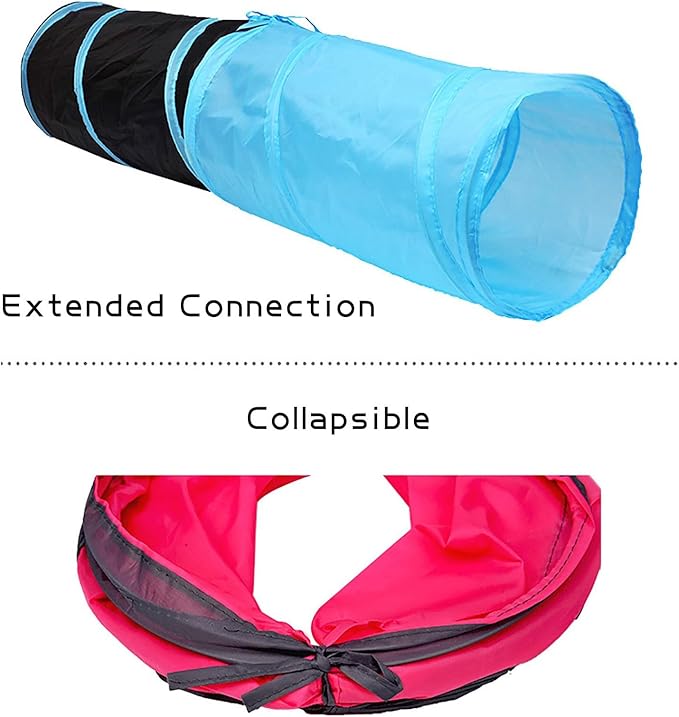 Foldable Spiral Cat Tunnel - Indoor Toy for Small Cats, Kittens, and Rabbits - Tube for Interactive Play and Outdoor Fun - Pet Activity Toy 20" 3 Pcs