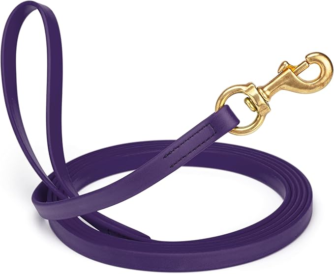 Viper Biothane K9 Working Dog Leash Waterproof Lead for Tracking Training Schutzhund Odor-Proof Long Line with Solid Brass Snap for Puppy Medium and Large Dogs, 33ft Violet Purple