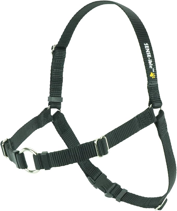 SENSE-ible No-Pull Dog Harness - Black Medium/Large (Narrow) by Softouch