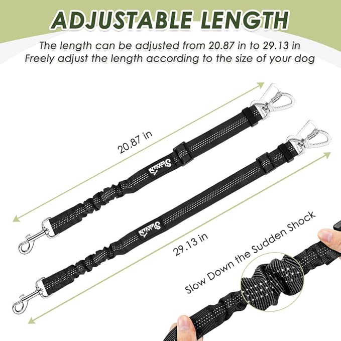 Lukovee Dog Seat Belt for Car, Adjustable Dog Car Harness for Large Medium Small Dogs, Soft Padded & Breathable Mesh Dog Seatbelt with Car Strap and Carabiner (Lime Green,L)