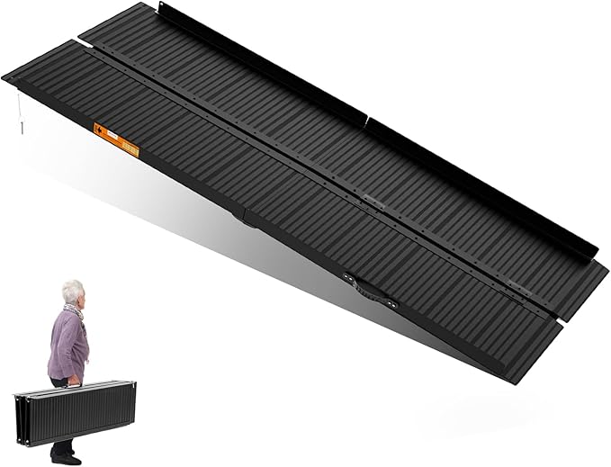 Wheelchair Ramp 7ft, Portable Non-Skid Aluminum Ramps for Wheelchairs for Home Steps, 800 LBS Capacity Handicap Ramp for Doorway, Homes, Threshold, Entry, Stairs 84" Lx 29.2" Wx2H