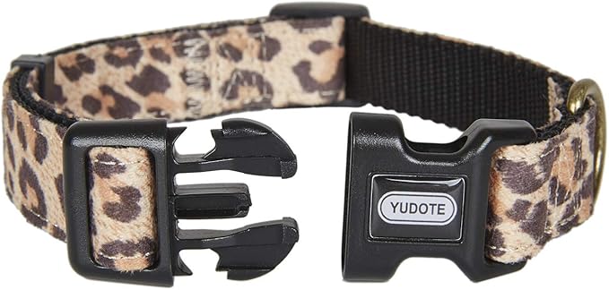 Dog Collar Animal Cheetah Pattern,Wear Resistant Fabric,No Fading,Comfortable and Durable for Puppy Medium Dogs(Neck:10"-15")