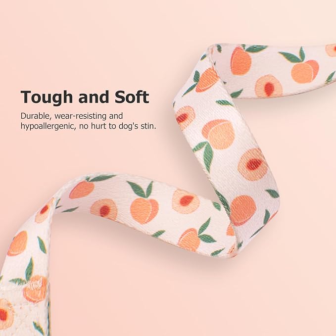 Handmade Dog Collar for Small Medium Large Dogs,White Peach with Pendant Fall and Winter Fashions Dog Collar (Medium)