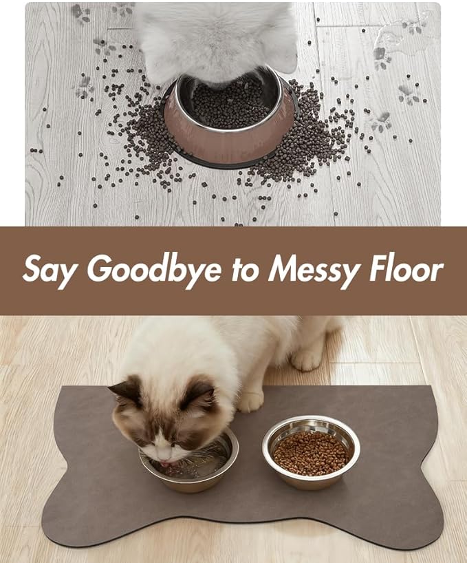 Absorbent Dog Food Mat-Dog Cat Mat for Food and Water Bowl, Quick Dry Pet Food Mat, No Stains Pet Feeding Pad, Cat Accessories Pet Supplies-Water Bowl Mat for Messy Drinkers
