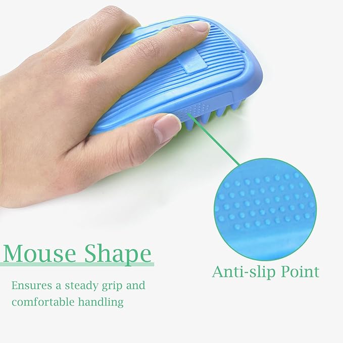 Dog Bath Brush, Pet Silicone Shampoo Brush, Rubber Shower Wash Curry Brush for Short Long Haired Dogs Cats Shedding Grooming and Massage, Pet Rubber Brush Removes Loose & Shed Fur (Blue)