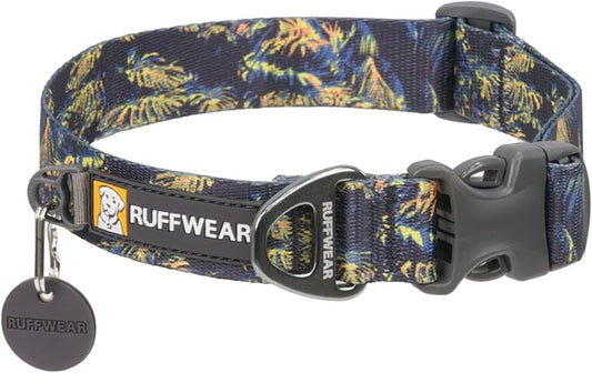Ruffwear, Front Range Dog Collar, Adjustable Tubelok Webbing, Lightweight, Side Release Buckle, Aluminum V-Ring, Durable for Everyday Use, Deep Jungle, 14"-20"