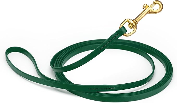 Viper Biothane K9 Working Dog Leash Waterproof Lead for Tracking Training Schutzhund Odor-Proof Long Line with Solid Brass Snap for Puppy Medium and Large Dogs, 20ft Hunter Green