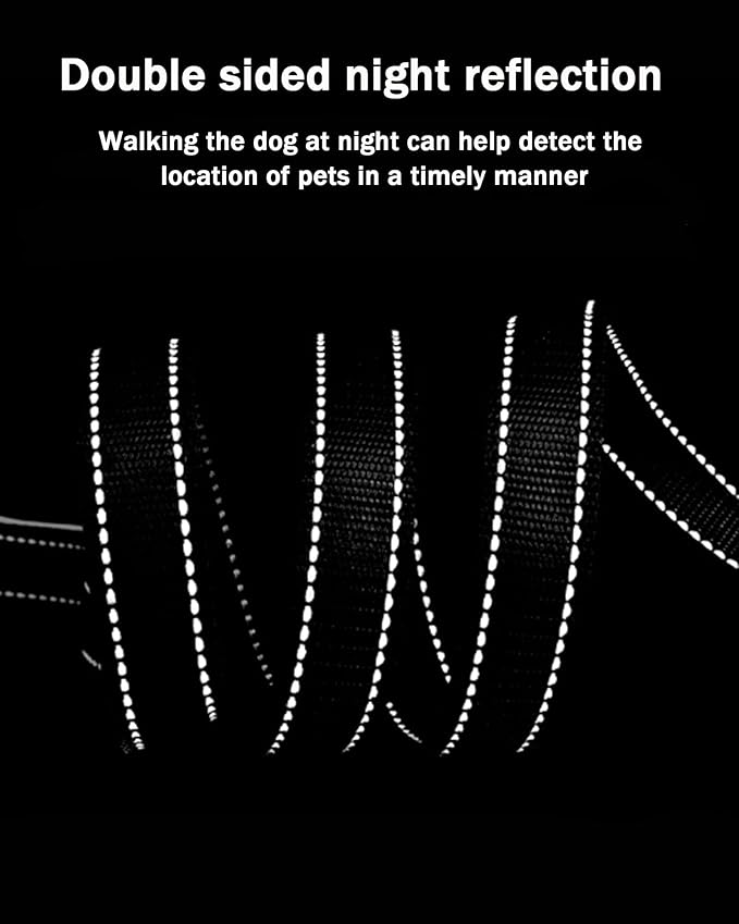 Solmoony 4FT Orange Strong Dog Leash with 2 Padded Handles, Traffic Handle Extra Control, Double-Sided Reflective Walking Lead for Small Medium and Large Dogs(Orange, 4FT)