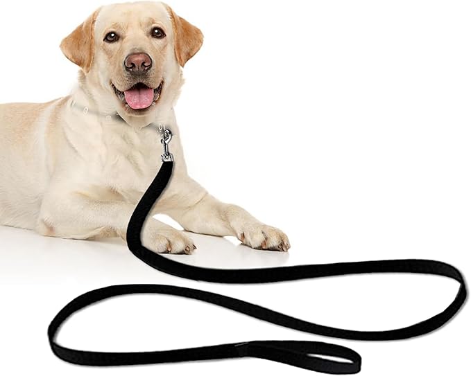 SunGrow Pet Training Leash, Heavy-Duty Polypropylene Walking Leash, 360-degree Swivel Hook, Dog/Puppy Obedience, Recall, Agility Lead, Leisure & Adventure Walking, Black, 6 feet x 0.8 inches