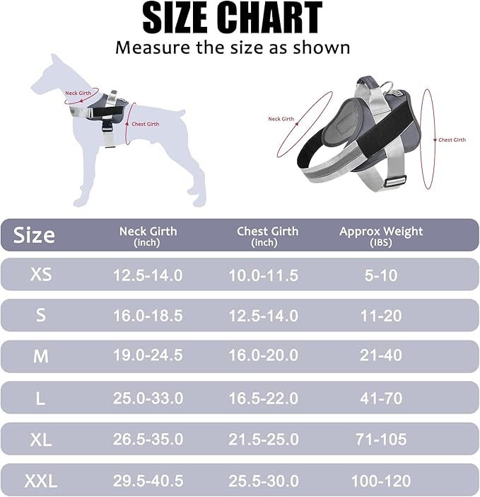 Bolux Dog Harness, No-Pull Reflective Dog Vest, Breathable Adjustable Pet Harness with Handle for Outdoor Walking - No More Pulling, Tugging or Choking (Lavender, Medium (Pack of 1))