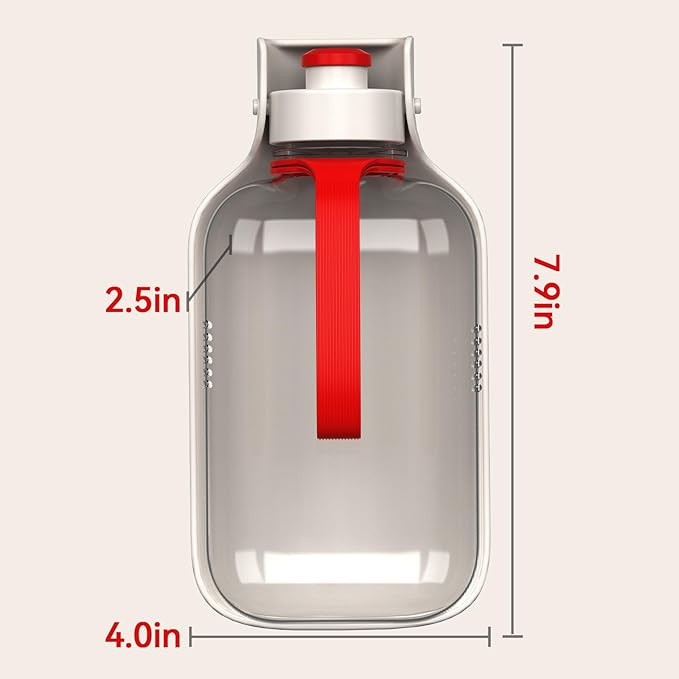 Portable Dog Water Bottle – 19 oz, Exclusive Latest Large Wide-Mouth Folding Design, Durable Handle Strap, Food-Grade Plastic, Ideal for Walking, Hiking & Outdoor Travel（Light brown）