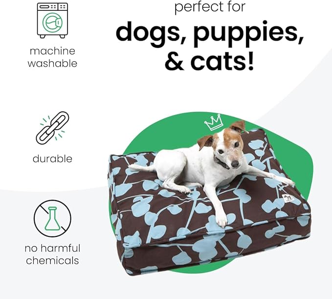 Molly Mutt Medium To Large Dog Bed Cover - Your Hand In Mine Print - Measures 27”X36”X5’’ - 100% Cotton - Durable - Breathable - Sustainable - Machine Washable Dog Bed Cover